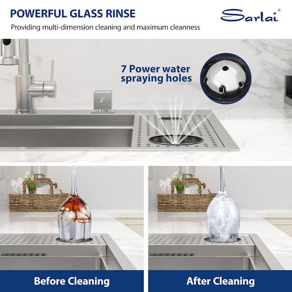 Sarlai 33 in. Drop-in/Topmount Single Bowl 16 Gauge