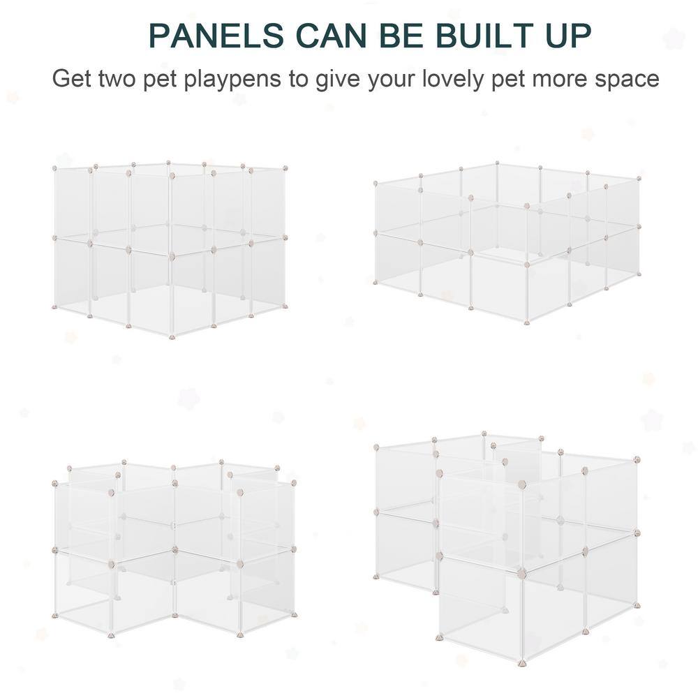 Clear Plastic Pet Playpen with Multi-Angle Connectors
