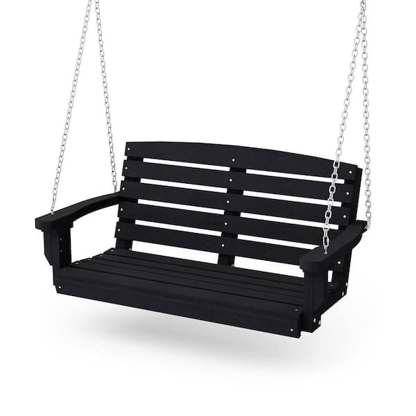 Wildridge Classic 2-Person Black Plastic Porch Swing