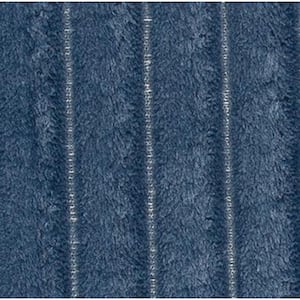 Roswell 17 in. x 24 in. Washed Indigo Polyester Machine Washable Bath Mat