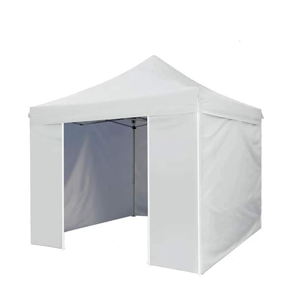 10 ft. x 10 ft. White Pop Up Removable Sidewall Canopy Tent ST722B-220 ...