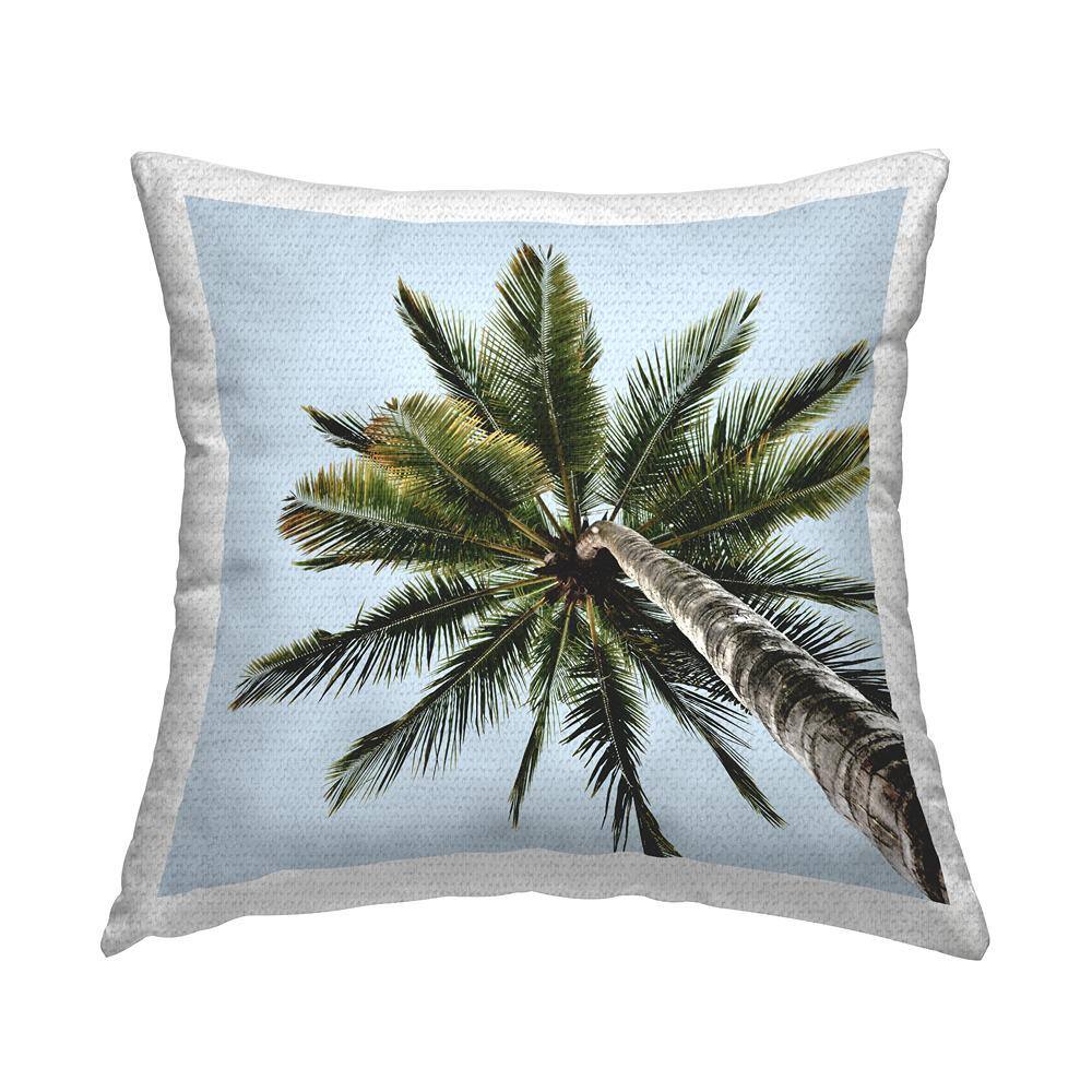 Palm Tree Leaves View Blue Square Outdoor Throw Pillow price history on PriceWatchPro