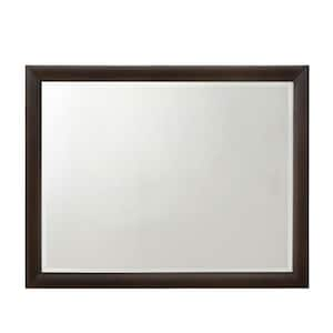 Elegant Burgundy 47 in. W x 36 in. H Classic Decorate Mirror Synthetic Wooden Frame