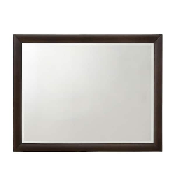 Elegant Burgundy 47 in. W x 36 in. H Classic Decorate Mirror Synthetic Wooden Frame