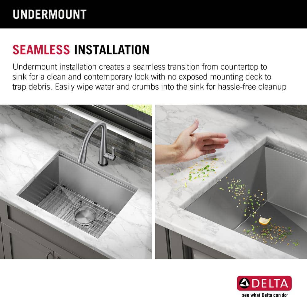 Delta 23" Stainless Steel Undermount Workstation Kitchen Sink