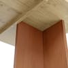 Close-up of the natural wood dining table top grain.