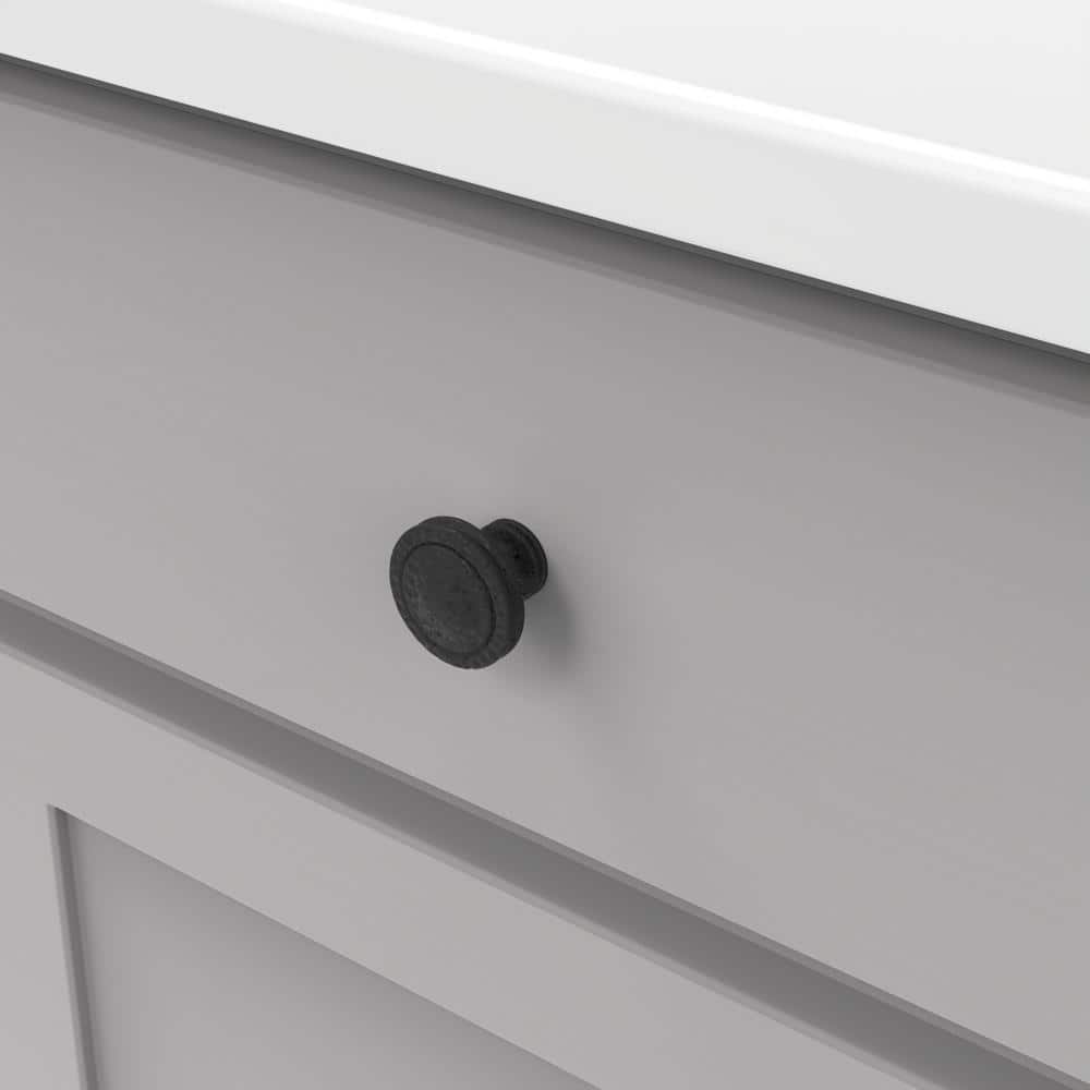 Black Iron Round Mushroom Knob with Matte Finish