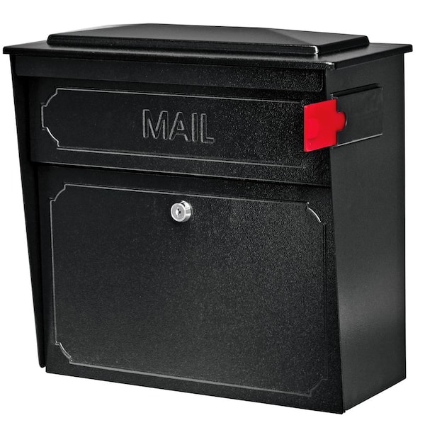 Mail Boss Townhouse Locking Wall-Mount Mailbox with High Security Reinforced Patented Locking System, Black