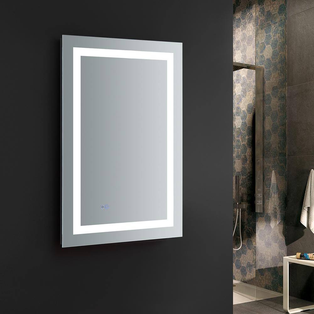 Frameless Rectangular LED Lighted Bathroom Vanity Mirror
