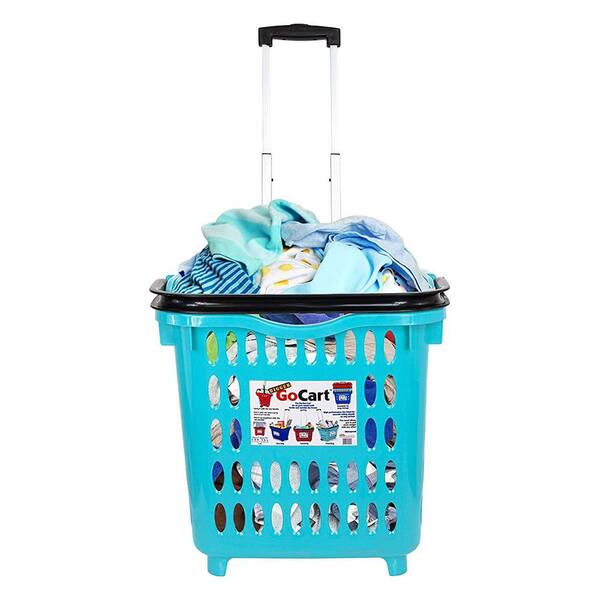 Teal 5 Pack dbest products GoCart Wheeled Grocery Cart Utility Laundry Basket 