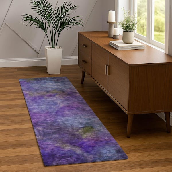 Chantille Machine Washable Indoor/Outdoor Abstract ACN2312 Purple 2 ft. 3 in. x 7 ft. 6 in. Runner Rug