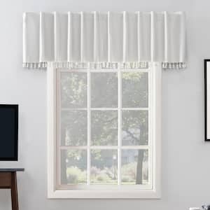 Evelina Faux Silk Pearl Polyester 50 in. W x 17 in. L Back Tab 100% Blackout Curtain Valance (Single Panel)
