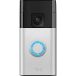 Wireless Hardwired Doorbell Camera with Motion Detection Head-to-Toe Video, Live View with Two-Way Talk, Satin Nickel