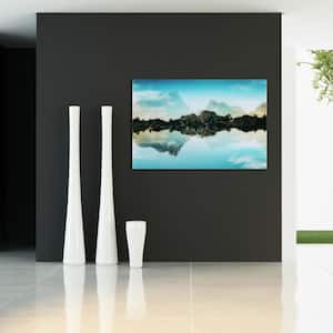 32 in. x 48 in. "Quiet Waters" Frameless Free Floating Tempered Glass Panel Graphic Wall Art