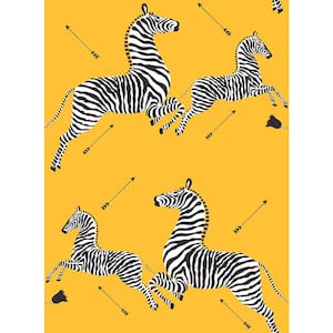 Yellow Sunbeam Zebra Safari Matte Vinyl Peel and Stick Wallpaper