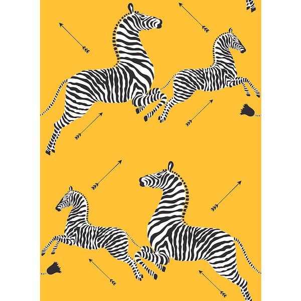 Scalamandre Yellow Sunbeam Zebra Safari Peel and Stick Wallpaper Sample