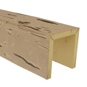 SAMPLE - 6 in. x 12 in. x 6 in. Urethane 3-Sided (U-Beam) Pecky Cypress Faux Wood Ceiling Beam, Natural Pine Finish