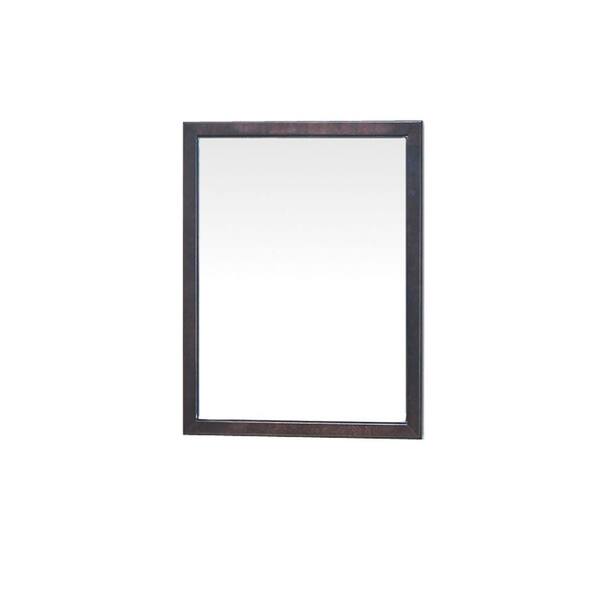 Maykke Woodbridge 30 in. H x 24 in. W Wall Mirror in Chocolate Birch