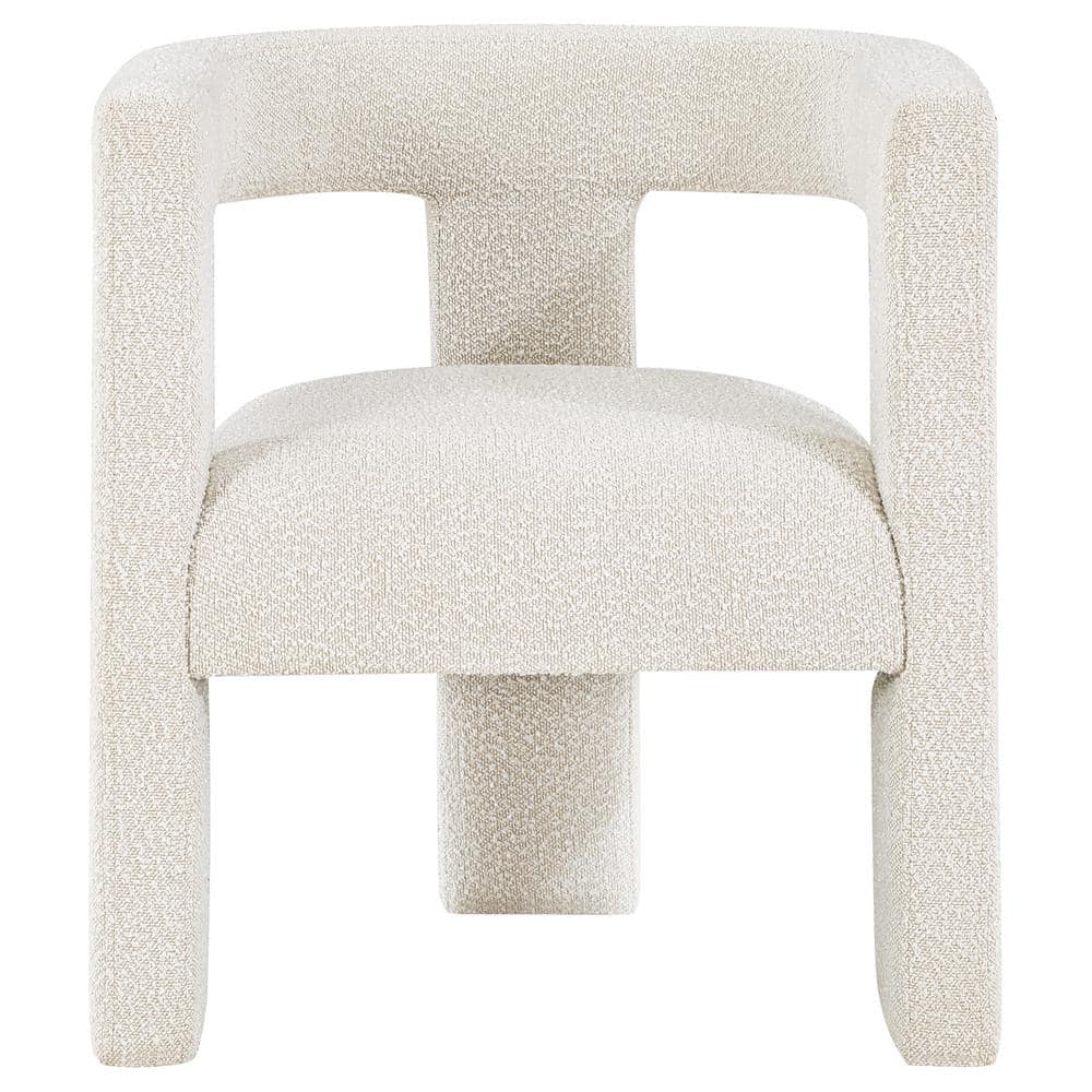 Petra White Bouclé Upholstered Modern Accent Chair