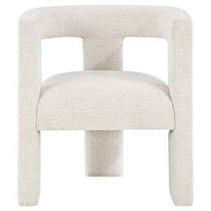 Petra White Boucle Upholstered Accent Side Chair