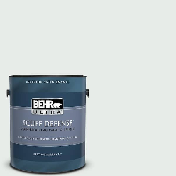BEHR ULTRA 1 gal. #BL-W05 Dusting Powder Extra Durable Satin Enamel Interior Paint & Primer