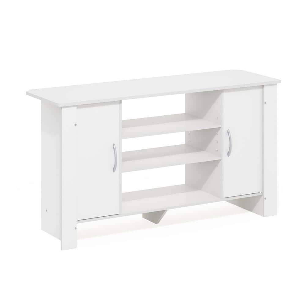 Furinno Econ White TV Stand Entertainment Center Fits TV's up to 50