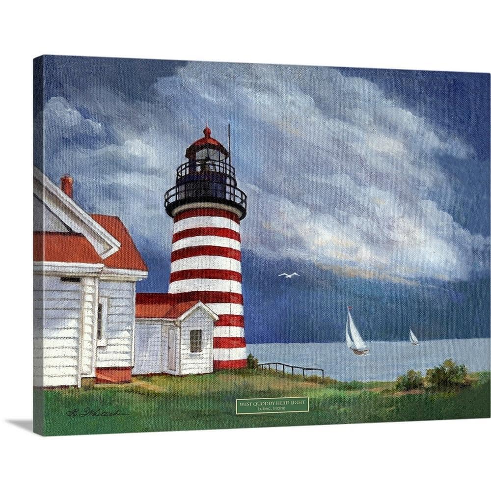 GreatBigCanvas West Quoddy Head Lighthouse by 18-in H x 24-in W Abstract Print on Canvas | 2118479-24-24X18