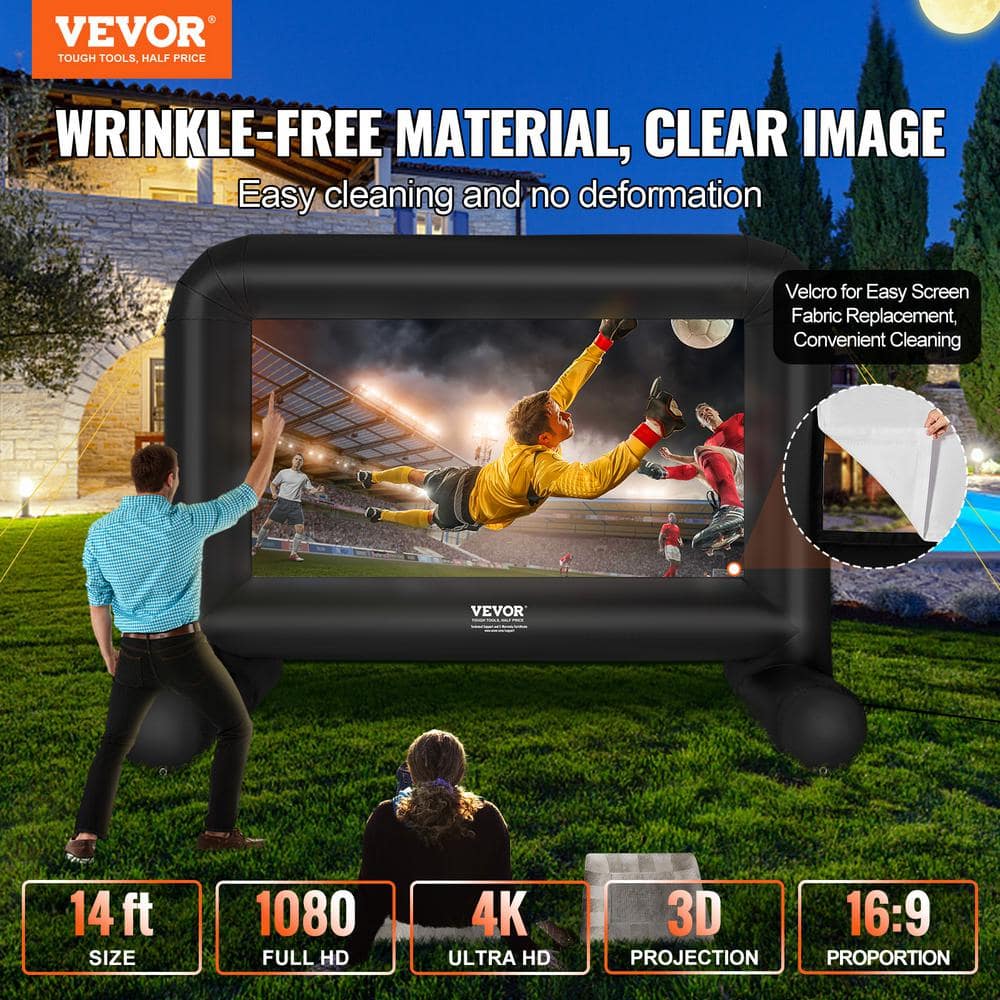 VEVOR 14 FT Black Inflatable Outdoor Movie Screen