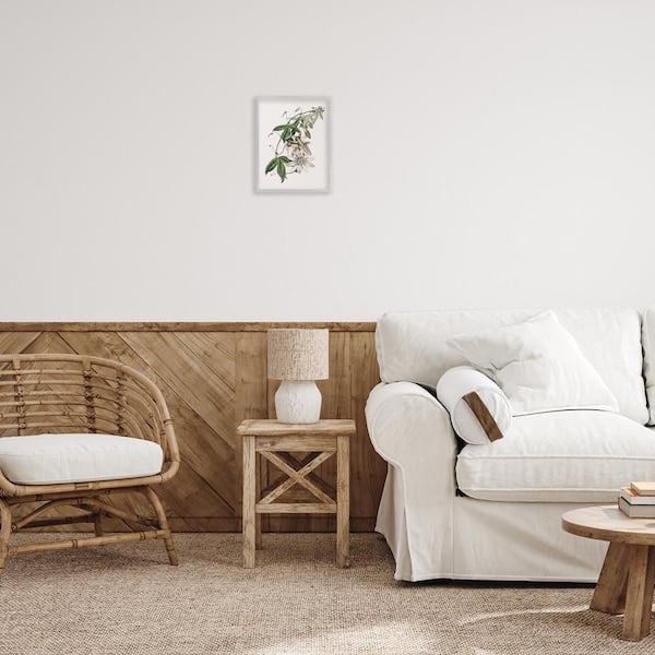 Vintage Lily Plant by CAD Designs Gray Framed Nature Giclee Art Print 14 in. x 11 in.