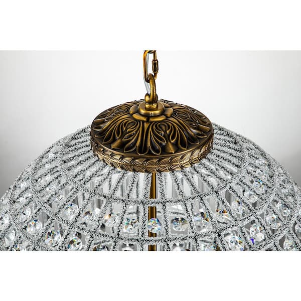 EDISLIVE Allenglade 3-Light Unique Antique Gold Globe Chandelier with Crystal Accents