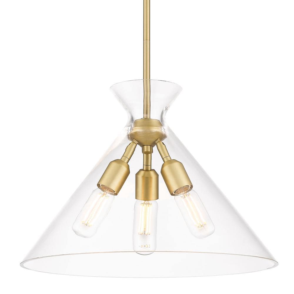 Elegant Malta Brushed Champagne Bronze Pendant Light with Clear Glass