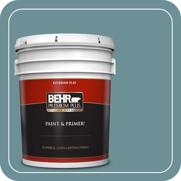 BEHR PREMIUM PLUS 5 gal. #510F-5 Bayside Flat Exterior Paint & Primer