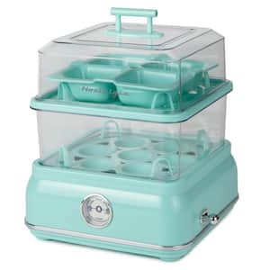 14-Egg Blue Egg Cooker with Built-In Timer