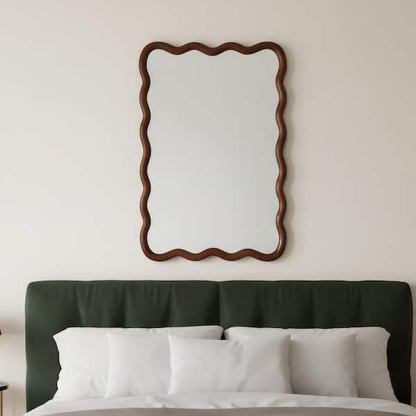 Black Walnut 20 in.W x 30 in.H Wavy Rectangle Wood Frame