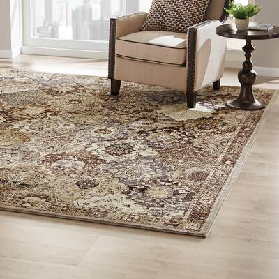 Patchwork Gray 5 ft. x 7 ft. Medallion Area Rug