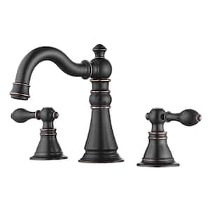 Signature 8 in. Widespread 2-Handle Bathroom Faucet with Drain Assembly, Rust Resist in Oil Rubbed Bronze