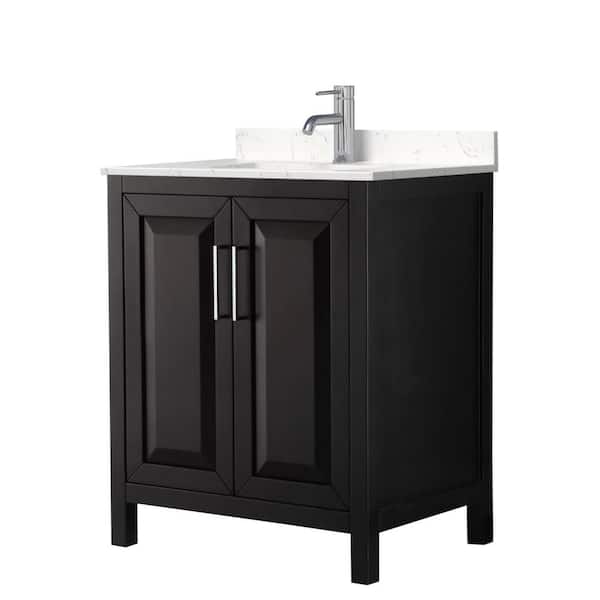 Wyndham Collection Daria 30 in. W x 22 in. D x 35.75 in. H Single Bath Vanity in Dark Espresso with Carrara Cultured Marble Top