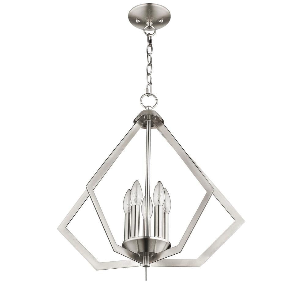 Brushed Nickel 20" Geometric 5-Light Chandelier
