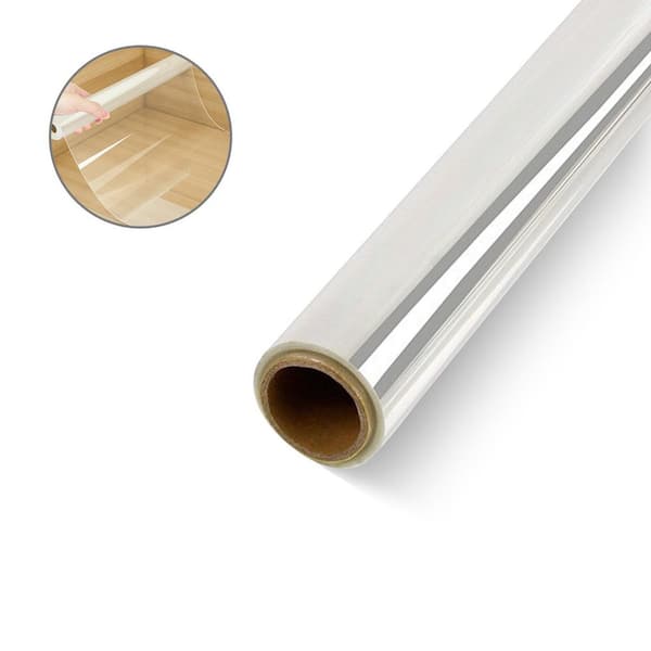 196.85 in. x 15.75 in. Clear Kitchen Wall Decal, Furniture Protection Self Adhesive Film for Tea Table,Dinner Table,Desk