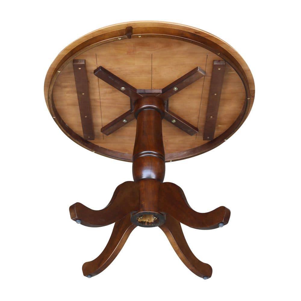 Small Round Medium Wood Pedestal Dining Table