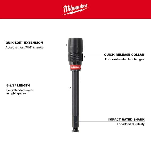 Milwaukee 48-28-1030 5-1/2 In. X 7/16 In. Universal QUIK Lok Extension