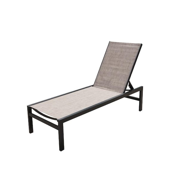 KOZYARD Modern Full Flat Aluminum Patio Reclining Adjustable Chaise Lounge with Sunbathing Textilence in Beige