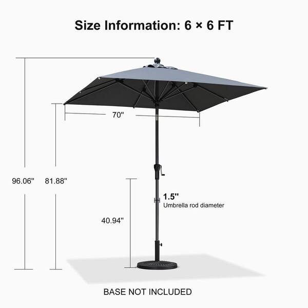6 ft diameter patio umbrella Galtech 762 6x6' Commercial Manual Lift Umbrella, Silver / Natural or patios. PURPLE LEAF 6' x 6'