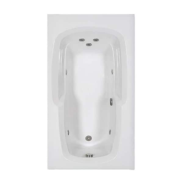 Comfortflo 72 in. x 36 in. Acrylic Alcove Rectangular Whirlpool Bathtub with Reversible Drain in Bone