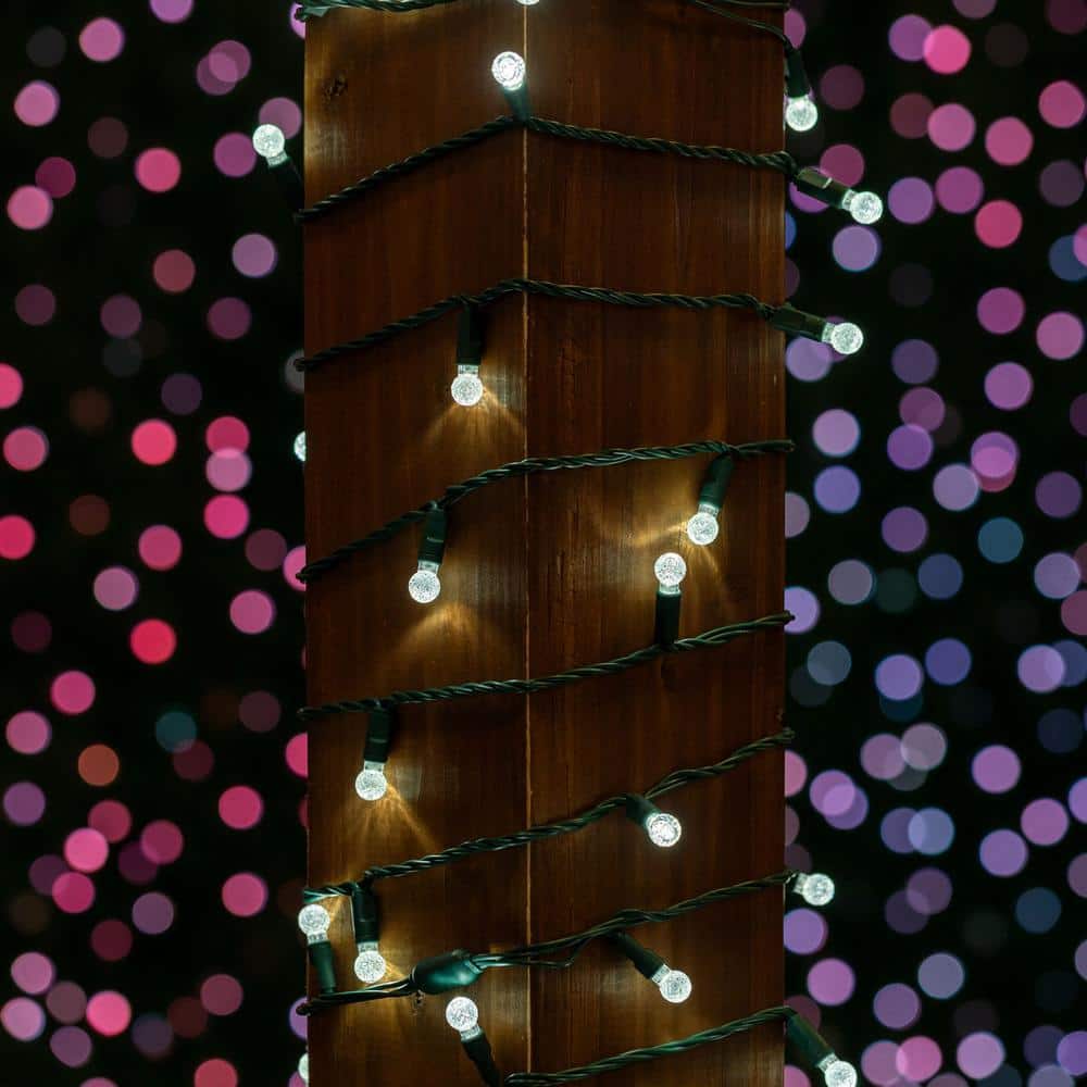 Cool White LED Globe Christmas Tree Lights, 25 ft String