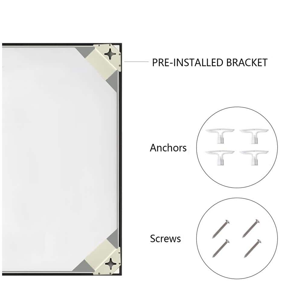Elegant 36" Black Metal Frame Rectangular Mirror