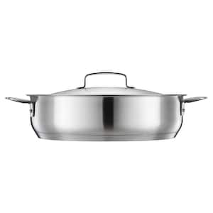 All Steel 4.43 qt. Silver Stainless Steel All Hob Compatible Roasting Pan with Lid