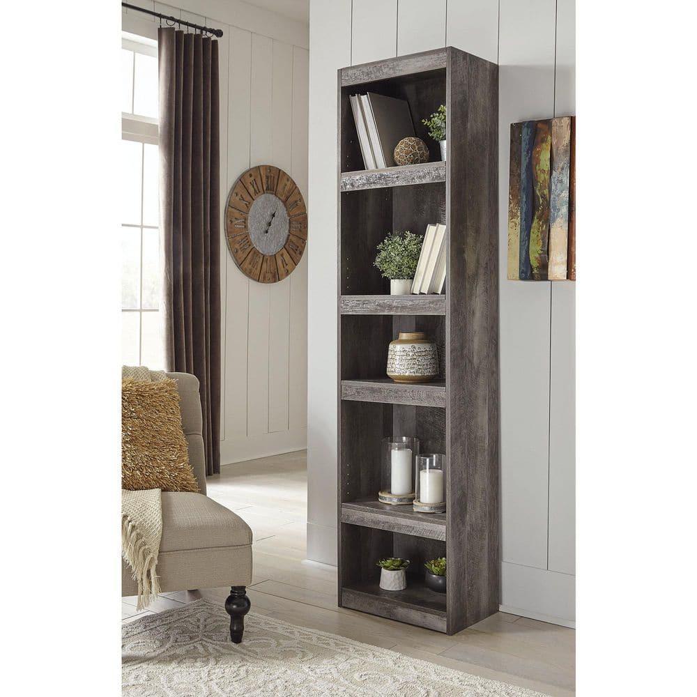 71.97" Gray Adjustable Oak Grain Storage Pier with Cubes