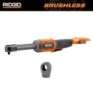 18V Brushless Cordless 3/8 in. Extended Reach Ratchet (Tool Only) with Protective Boot