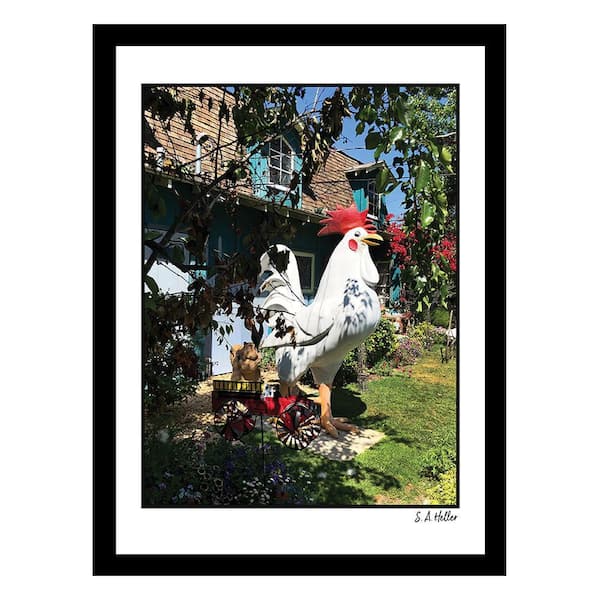 VENICE BEACH Collections LAWN CHICKEN by Steven A.Heller 1-Piece Framed Graphic Print Abstract Poster Art Print 18 in. x 14 in.